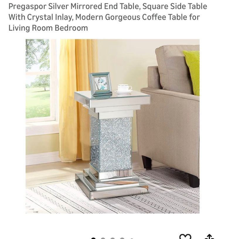 Crushed diamond end table