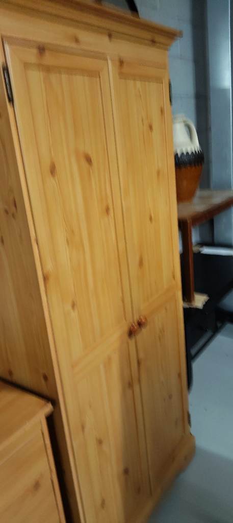 Pine effect wardrobe 