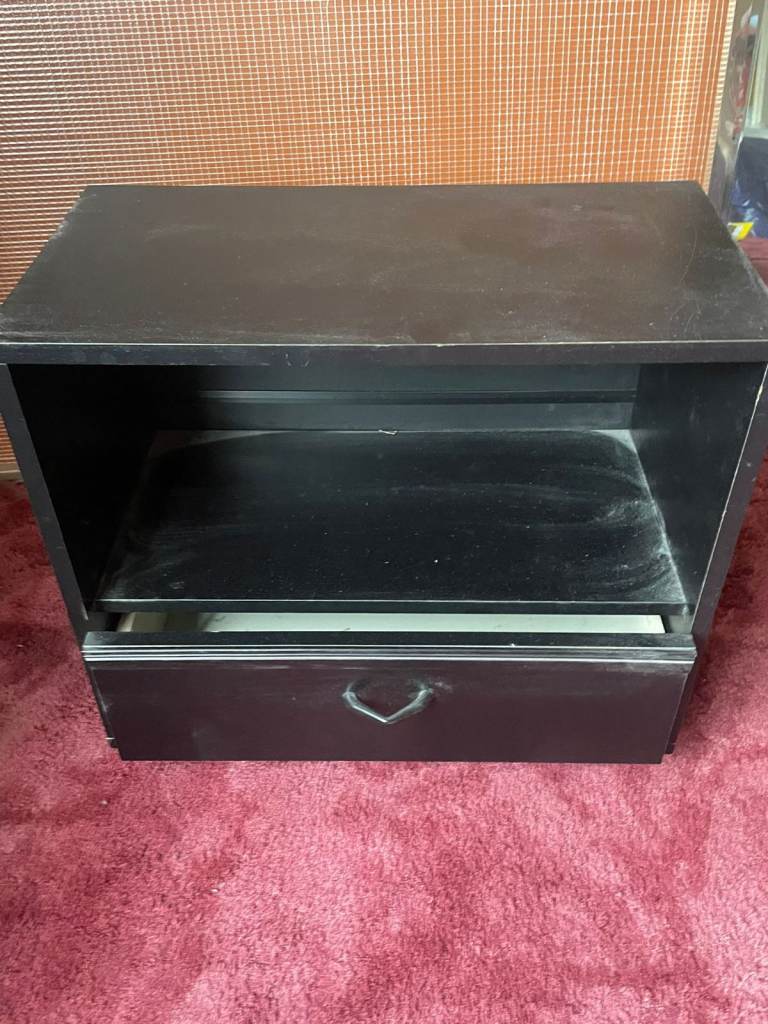 image for Black Tv/ Audio Stand Unit with Draw 