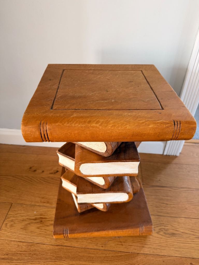 Wood book stack table