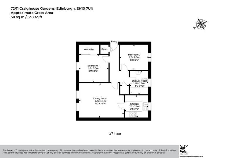 Contemporary, 2 bedroom flat in Morningside, with flexible furnishings – available NOW