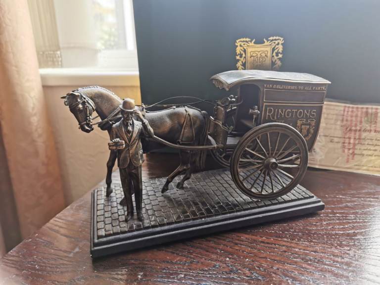 Ringtons Limited Edition Cold Cast Bronze Horse And Cart "Your Tea Madam