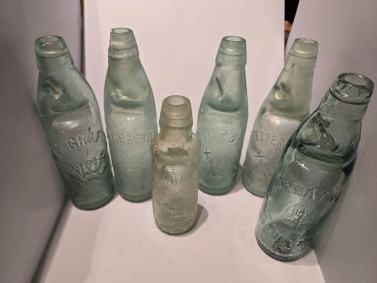 Antique Codd Bottles - Exeter, Barnstaple, Biddeford, Ilfracombe. Job Lot.
