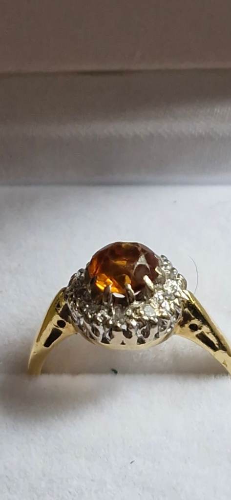 18ct carat morganite diamond gold ring
