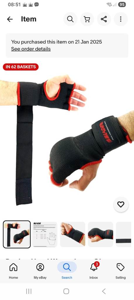 Boxing hand wraps inner gloves gel