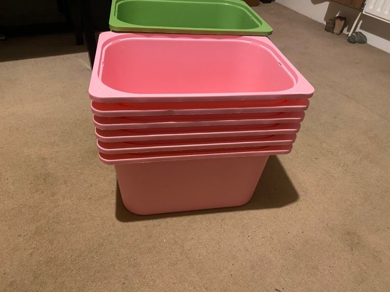 IKEA TROFAST Storage boxes pink x 6