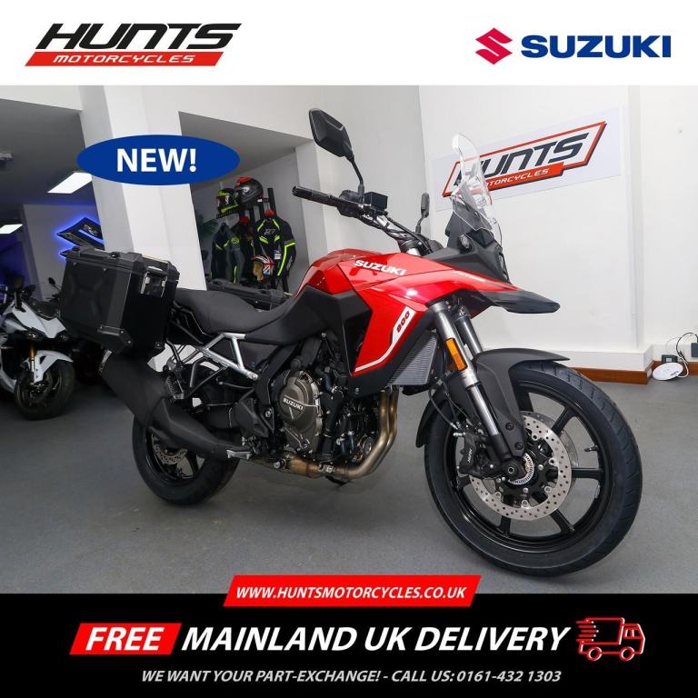 NEW Suzuki V-Strom 800RE. Candy Red. WITH FREE ALLOY SIDE CASES. £9,499
