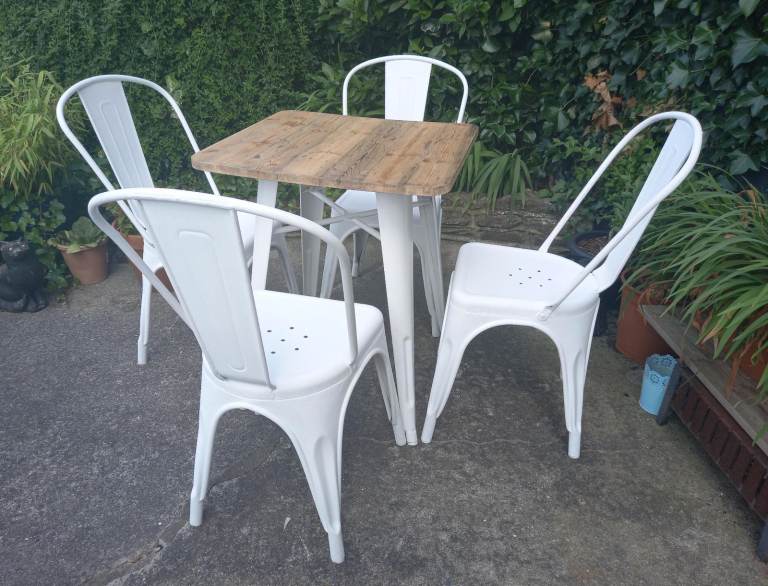 Dining Table And Chairs x 4 - Tolix - Industrial - Cafe - Style - Horfield
