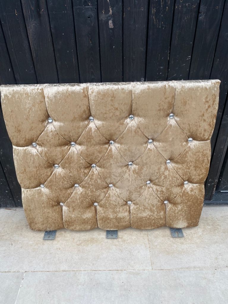 Crushed velvet headboard for single bed
