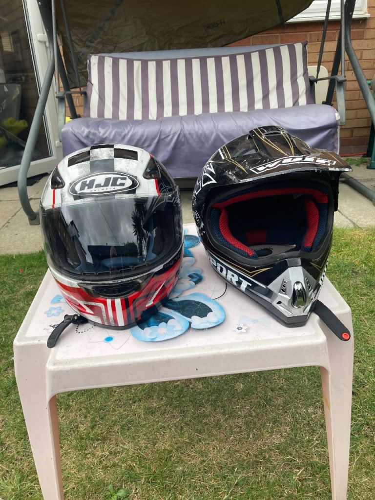 HJC and Sport Motorbike Helmets - Good Condition, Multicoloured