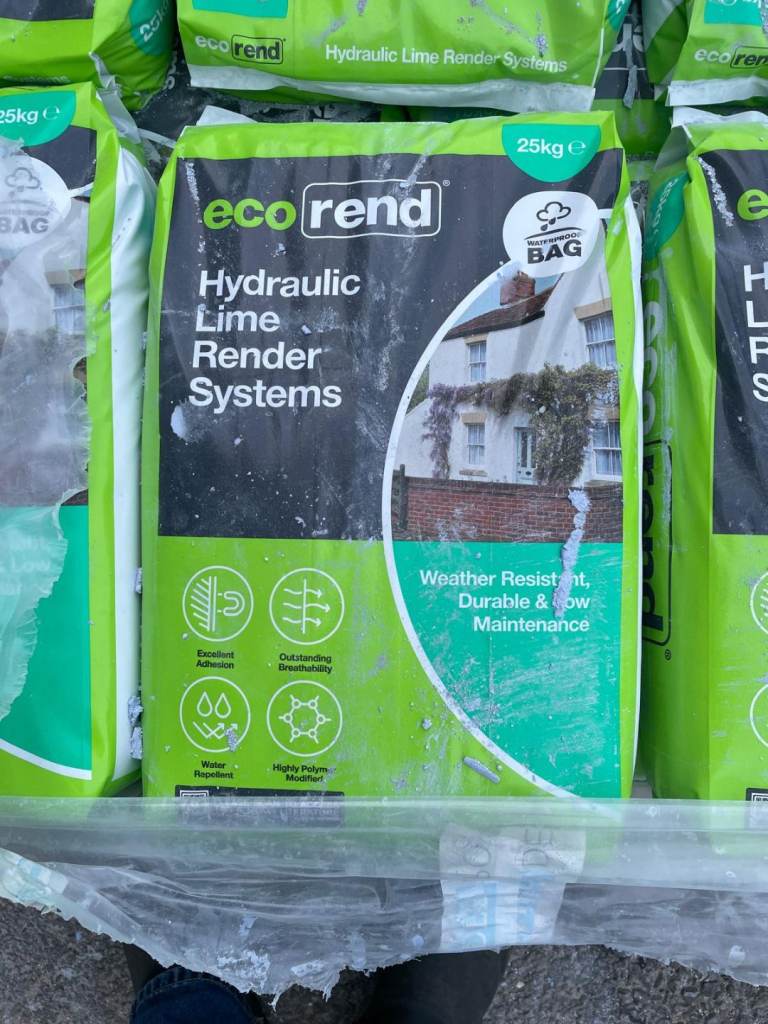 15 bags of Ecorend lime based render custom colour sky blue