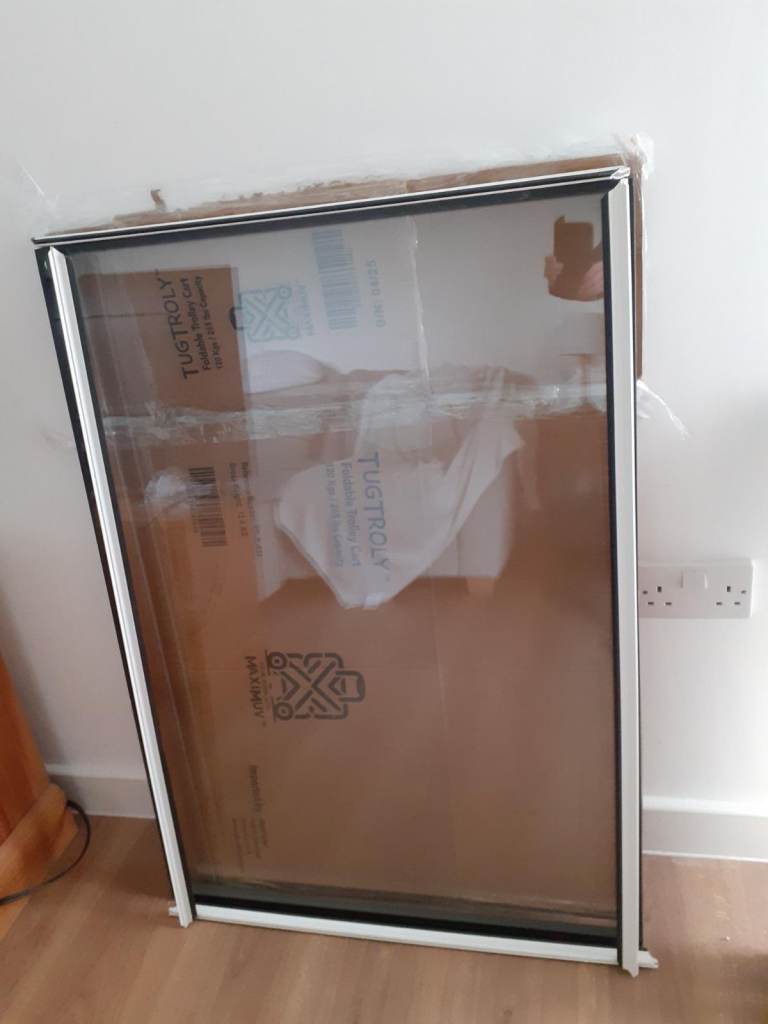 PVC Double Glazed White Door Frame 1000mm x 2101mm w/Window