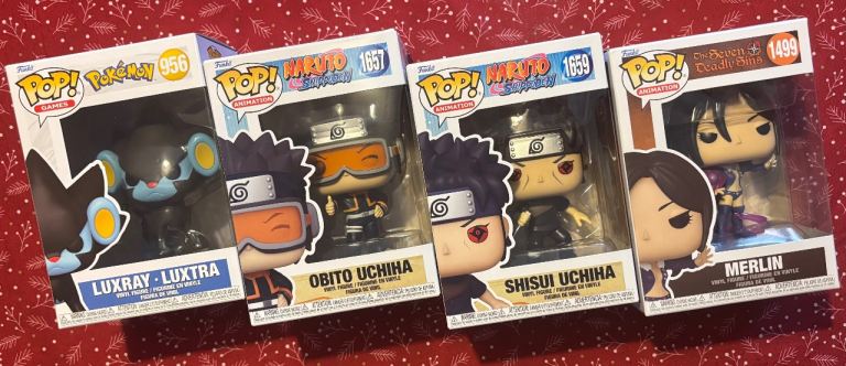Funko Pop Bundle – Merlin, Shisui, Obito, Luxray – Brand New, In Box