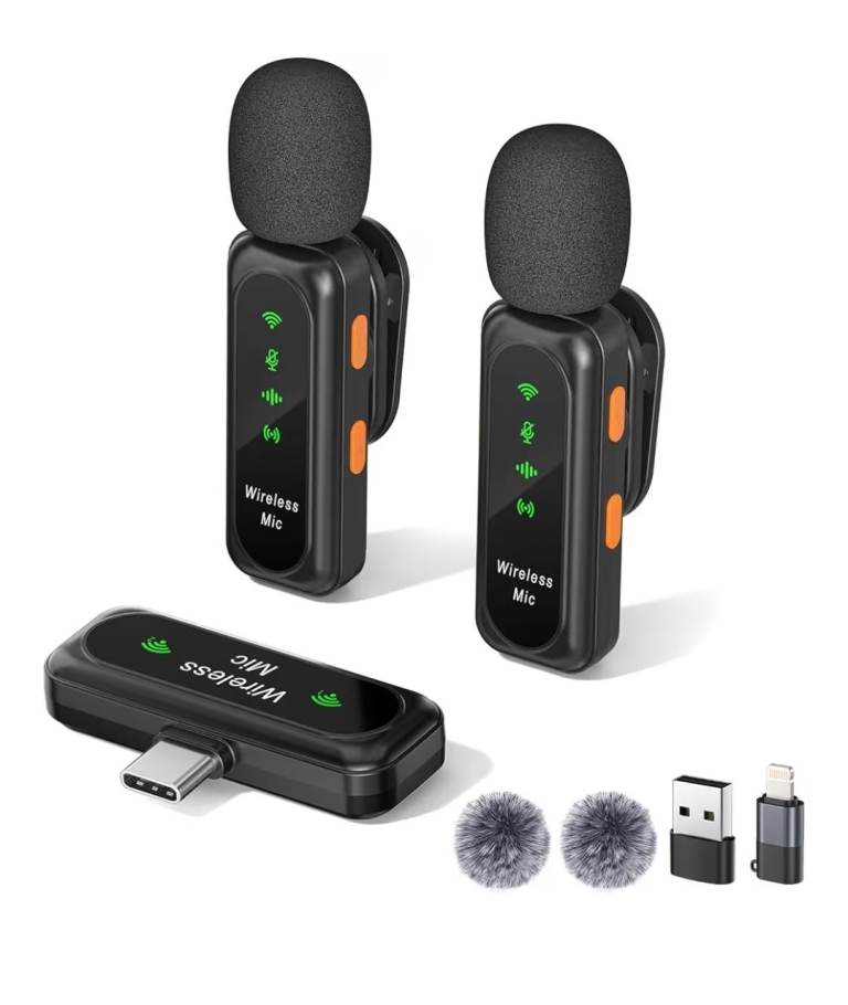 Wireless Lavalier Microphone for iPhone, iPad, Android,