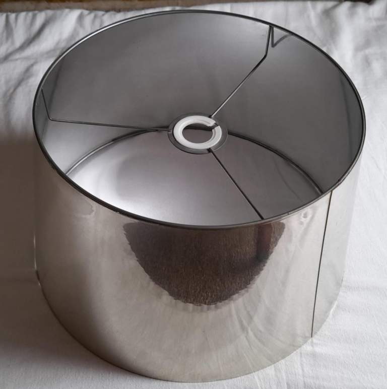 Shiny silver lamp shade