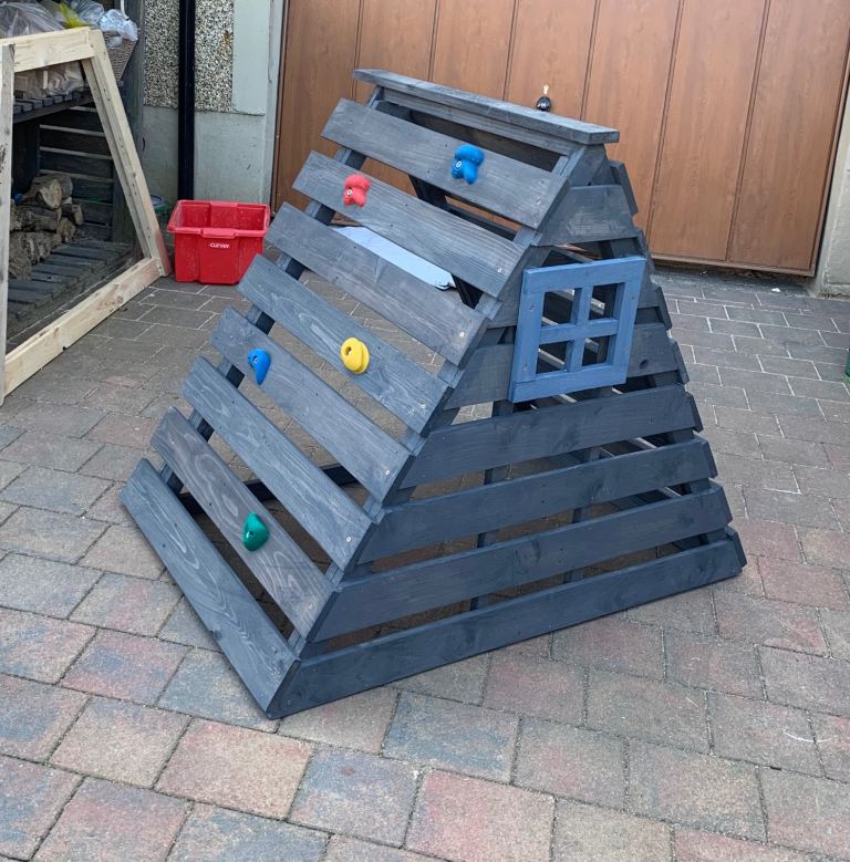 Outdoor Children’s Handmade Wooden Climbing Den Frame 