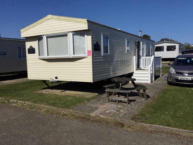 Sited static caravan at Caister haven park
