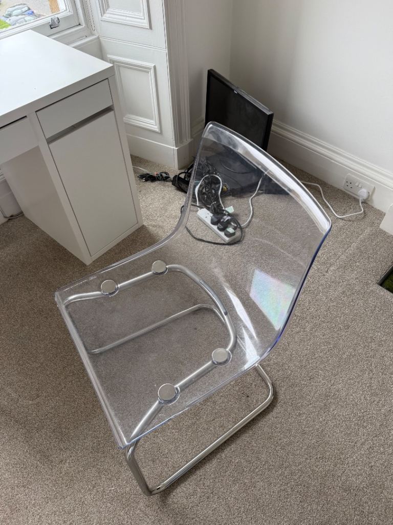 Clear IKEA TOBIAS desk chair 