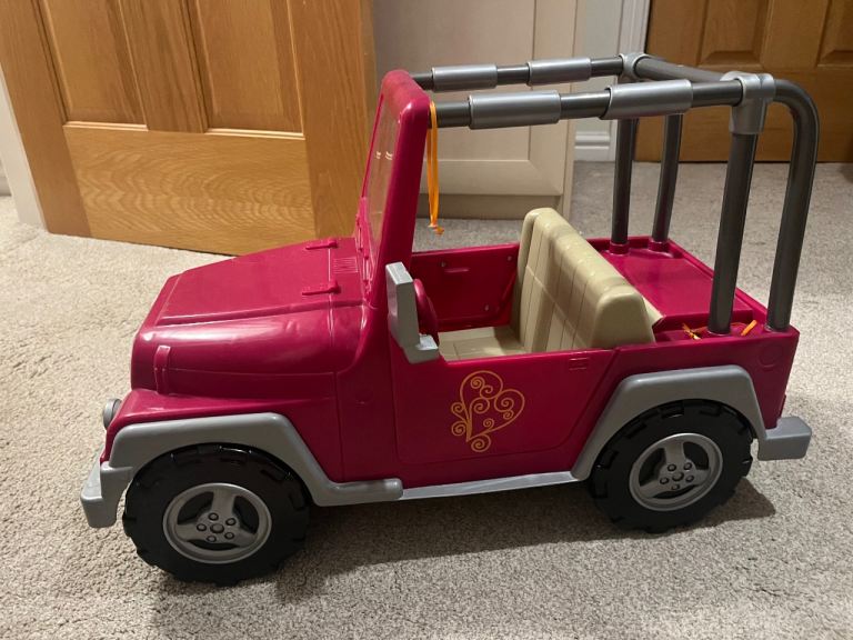 Our Generation Doll Camper Van and Matching Jeep with tow bar