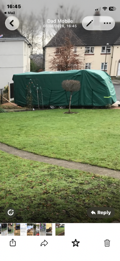 Extra large caravan cover. Only used once (through winter) Very good cover.  