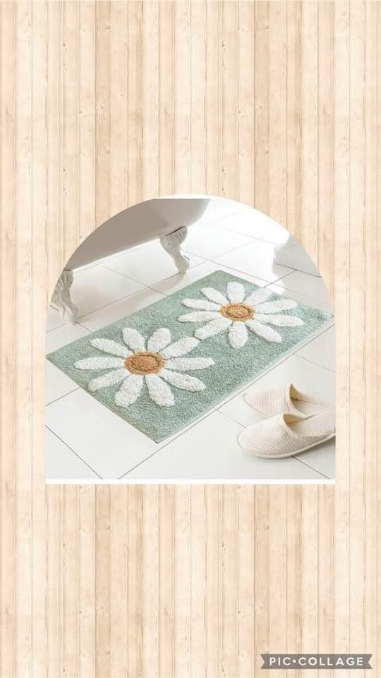 100% Cotton Bath Mat - Daisy 