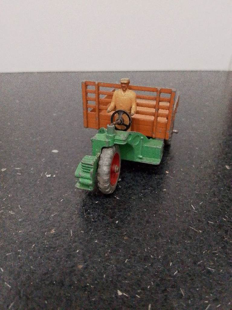 Vintage dinky Toy Tractor with Trailer and Driver