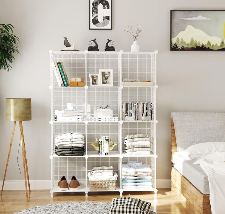 AWTATOS Cube Storage Unit, 12 Cube Wire Storage Shelves