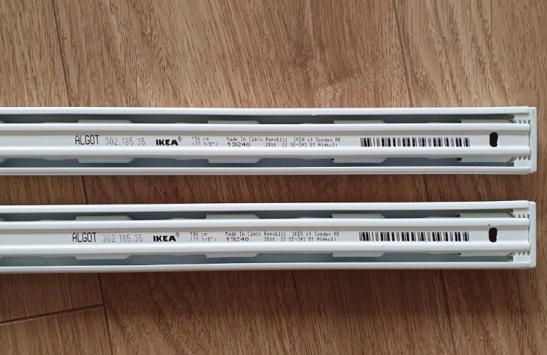 2 x IKEA ALGOT Uprights, 196cm, white, 302.185.35 NEW UNUSED