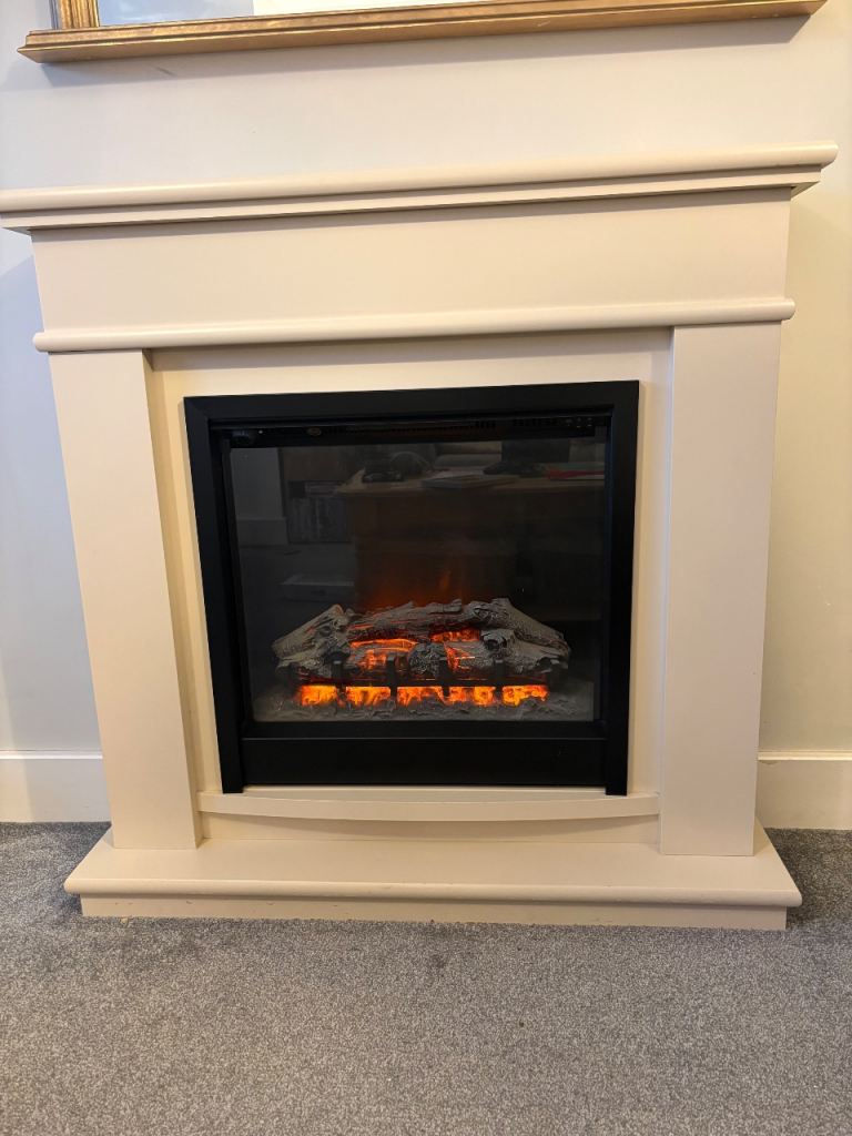 Ivory electric fire place 
