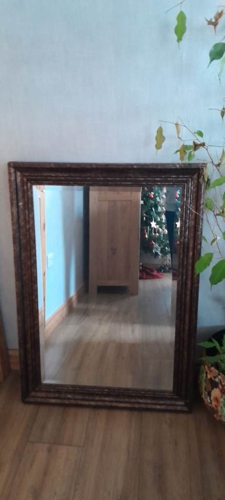 Large Wooden Framed Mirror – Good Condition