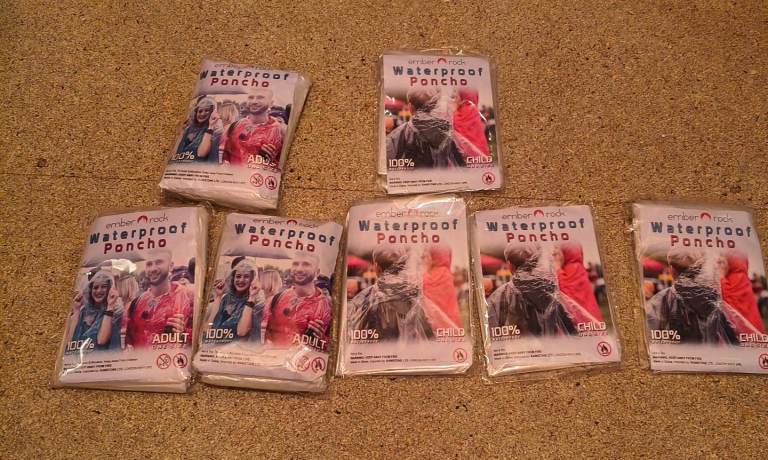 3 x adult poncho and 4 x children poncho job lot