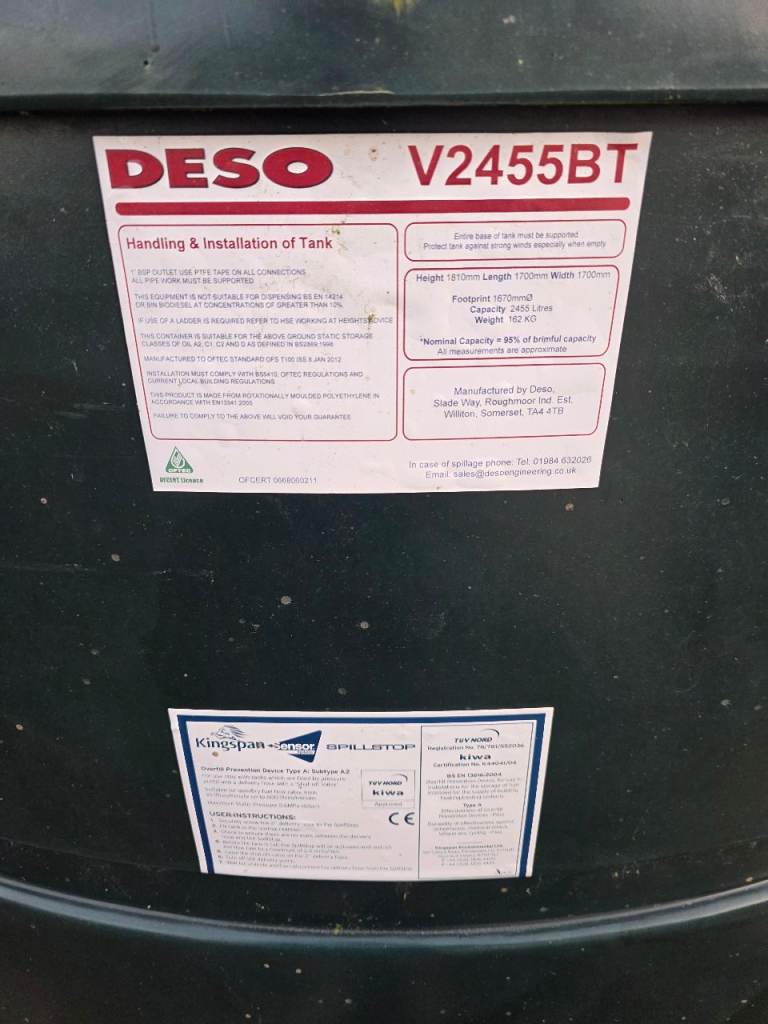 Deso v2455 bunden oil tank very good condition 
