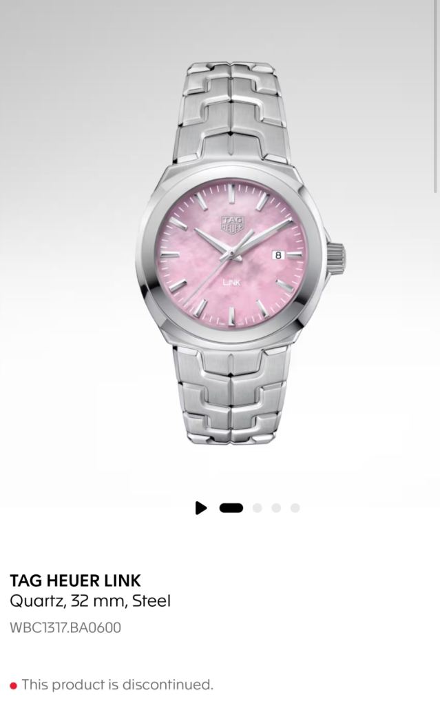 OTO Pre owned TAG Heuer Link Quartz 32mm Steel Watch - Pink Dial