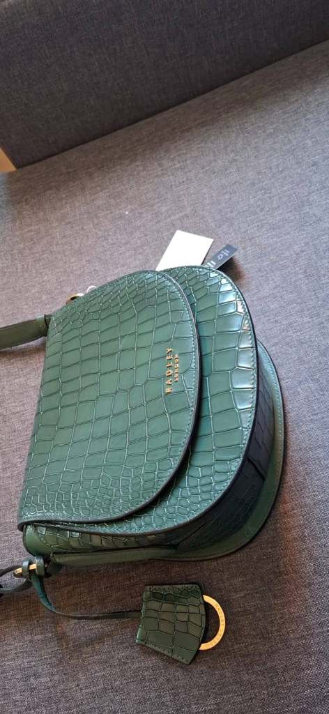 Radley/ Faux Croc Medium Flapover Cross Body Bag