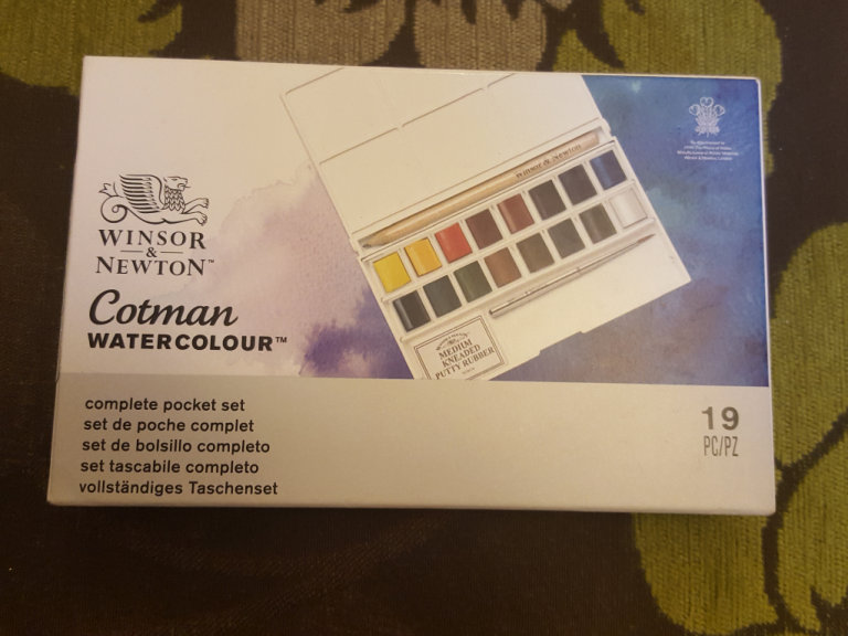 WINSOR & NEWTON COTMAN WATERCOLOR 19 COMPLETE POCKET SET NEW 