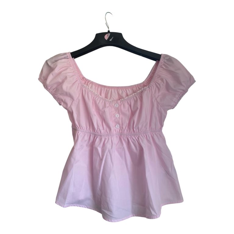 Pink Puff Sleeve Top Size S – As New Condition