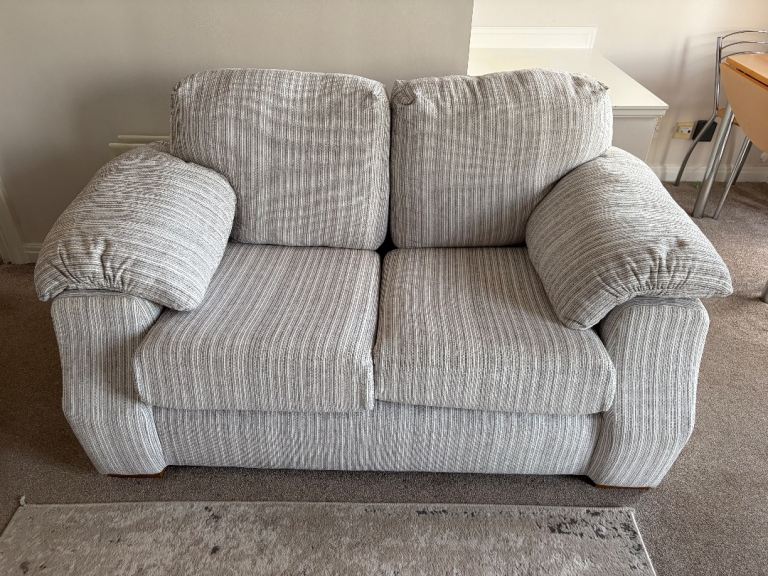 image for 2 x Two Seater Sofa (Grey Fabric)