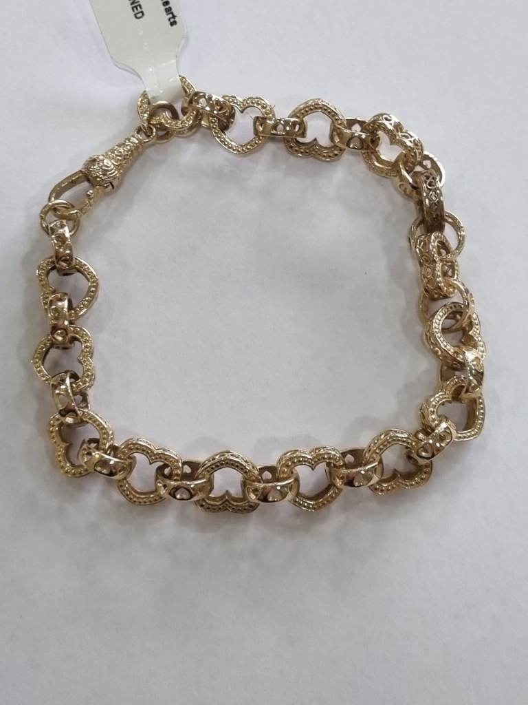 9ct hearts link bracelet