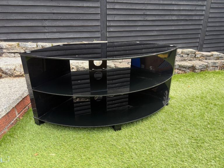 Black Glass TV Stand – Good Condition