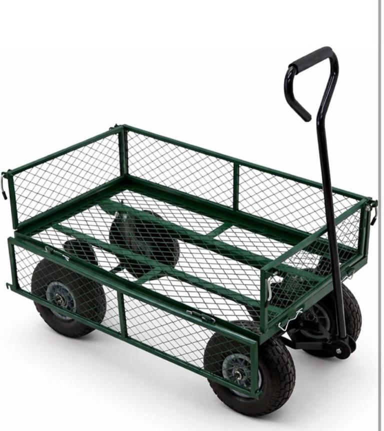 OYPLA Heavy Duty 400kg Garden Trolley – Green, New