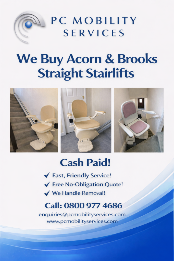 We buy Acorn & Brooks Straight Stairlifts