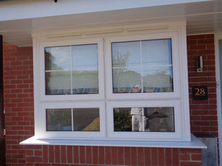 White UPVC Double Glazed Bay Window - Excellent Condition