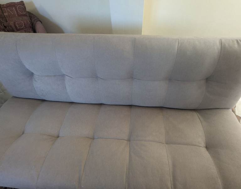 Beige Fabric Sofa Bed / Futon – Good Condition