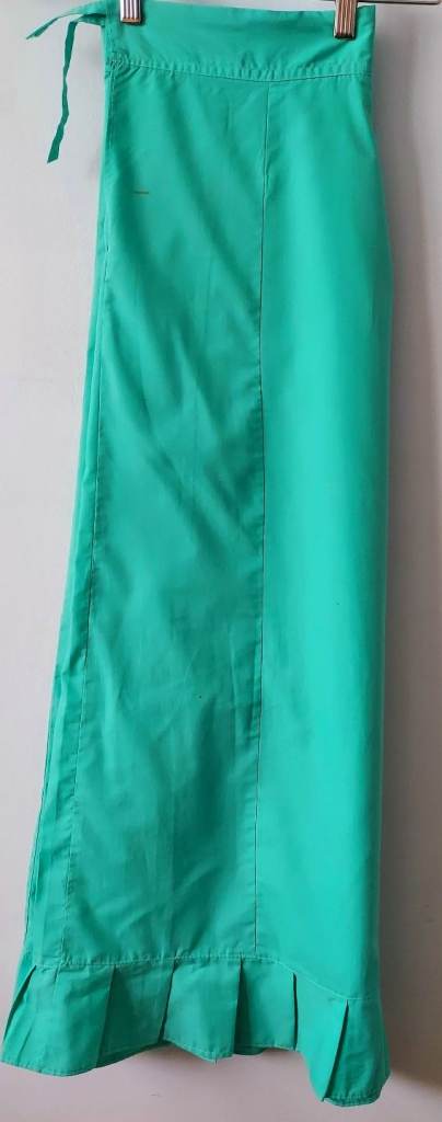 Turquoise petticoat for saree