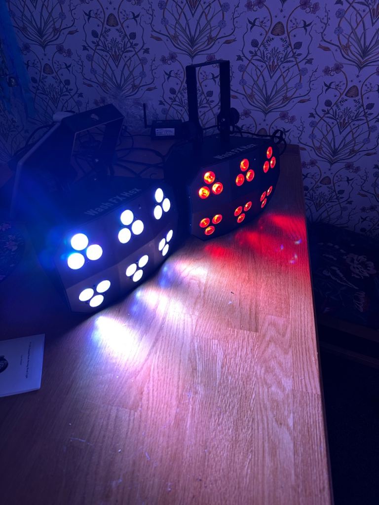 2 x Chauvet Wash FX Hex with cables and bag