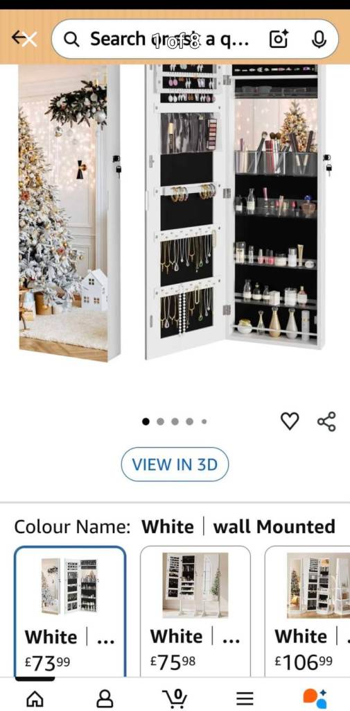 Lockable jewellery cabinet NEW