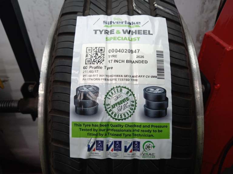 215-60-R17 96h Yokohama Geolandary Cv 6mm Partworn Pressure Tested Tyre