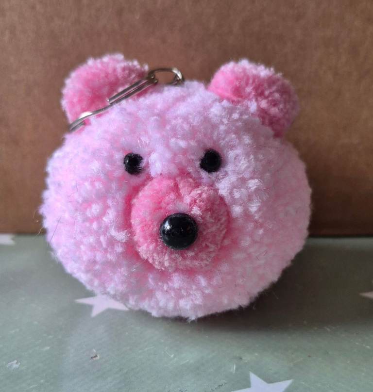Pink teddy bear keyring would make a lovely gift