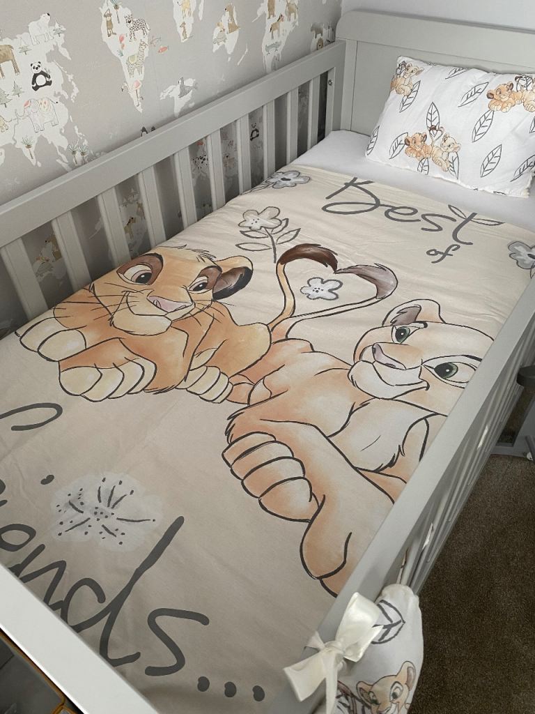 Mamas & Papas Cot Bed Duvet Cover & Pillowcase - Lion King Theme
