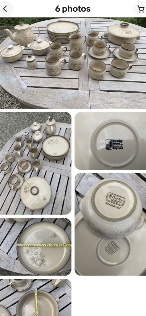 19 X DENBY IMAGES/MEMORIES DINNER PLATE CUP MUG BOWL JUG Sandalwood